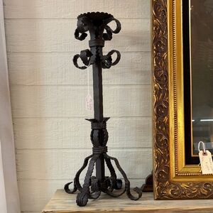 Elegant Black Iron Candle Holder